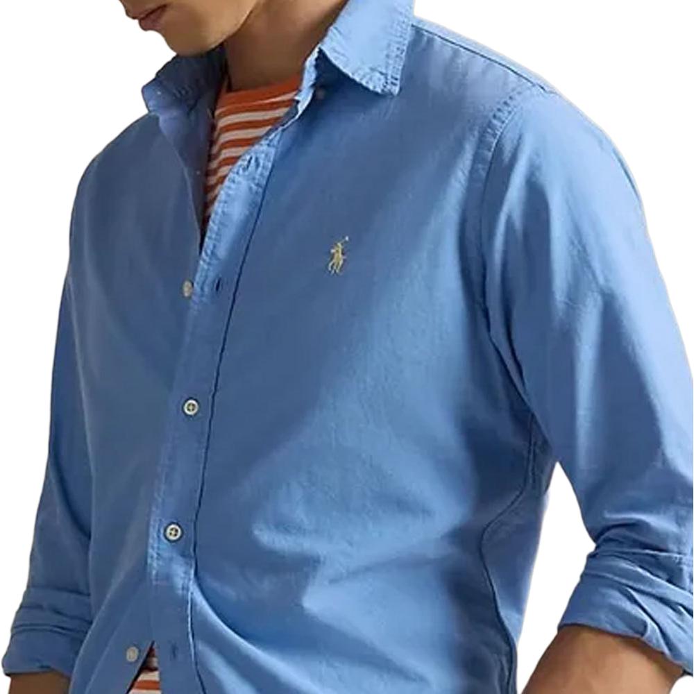Рубашка Polo Ralph Lauren однотонная с вышитым логотипом-лошадкой Мужские рубашки MNPOWOV16824824-420
