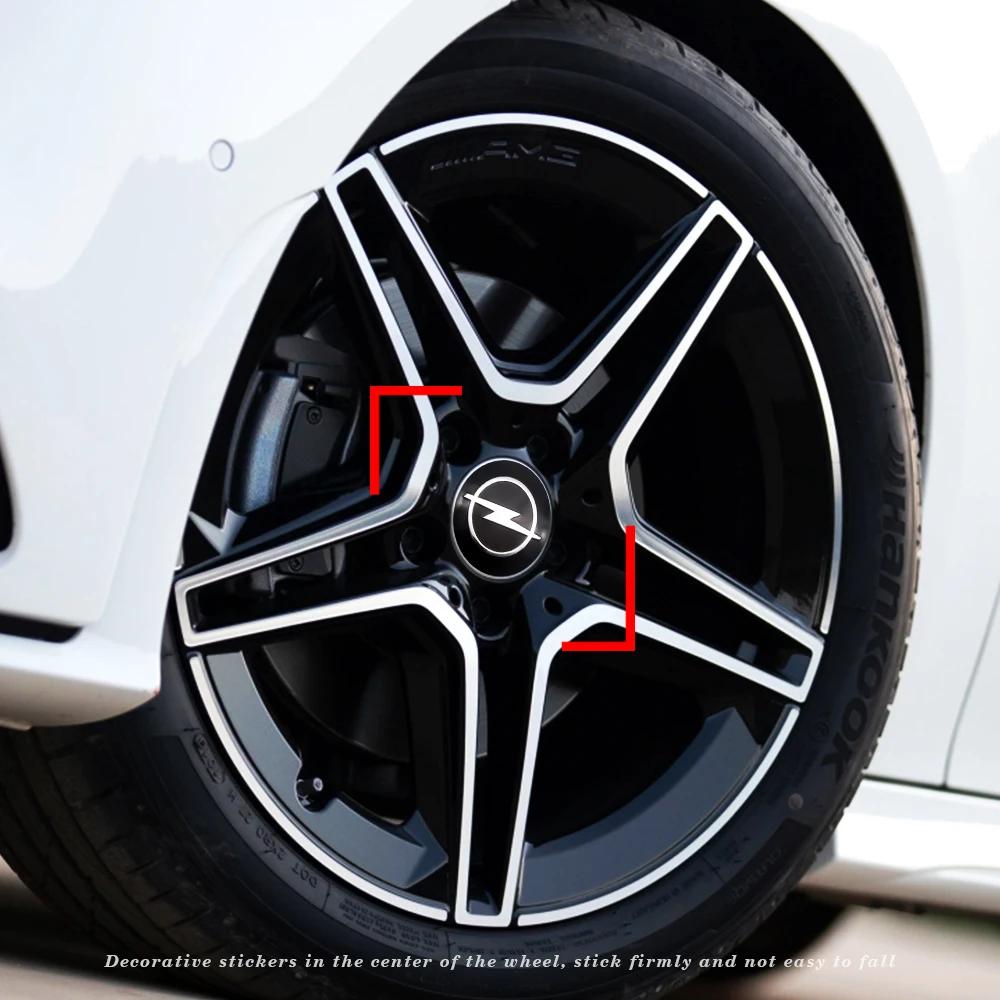 Гибкие центральные колпачки на колеса 56/60 мм - Металлические наклейки с 3M-клеем, совместимые с Opel Corsa/Astra/Mokka, Универсальные наклейки на ступицы колес