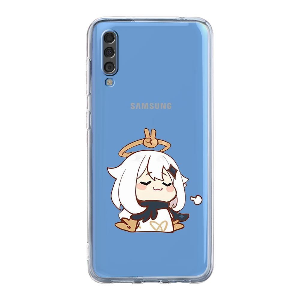 Phone Case For Samsung A14 5G A12 A22 A32 A34 A42 A52 A54 A50 A70 A72 A40 A20E A10S A20S A02S A04S Kawaii Cartoon Genshin Impact