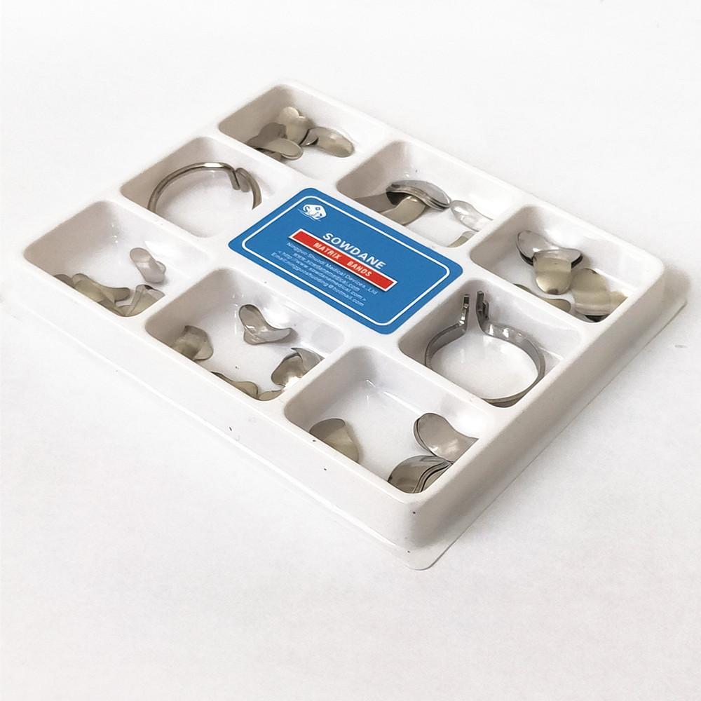 100Pcs Dental Matrix Sectional Contoured Matrices Silicone Add-On Wedges Metal Rings Set for Teeth Replacement Dentsit Tools