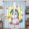 Милые мультяшные шторы от комаров с единорогом для гостиной, тюль для спальни, затемняющие шторы-перегородки для кухни, элегантные
