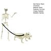 Halloween Skeleton Statue Skeleton Man Walking Dog Resin Ornament Spooky Human Skeleton Figurine for Home Yard Indoor Decoration