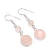 Natural Rose Quartz Gemstone 925 Sterling Silver Jewelry Earring 1.81" O7D98