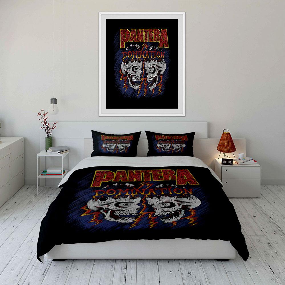 Pantera Domination Skull Art Bedding Duvet Cover Set Duvet Cover Pillowcases (1*Duvet Cover 2*Pillowcases, without duvet insert)