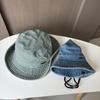 New denim small iron standard fisherman's hat children spring and summer casual versatile personality show face small mountaineering hat men trend