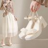 High-heeled Sandals Woman Summer 2025 New Versatile Thick Heel Mary Jane Fairy Style with Skirt Fashion Shoes Woman