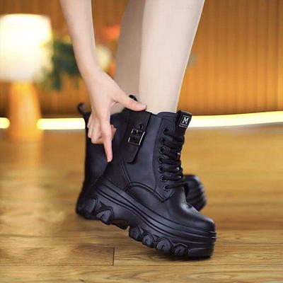 Настоящие ботинки Мартин из мягкой кожи для женской осени 2025 года, новые маленькие короткие ботинки на толстой подошве для женской зимы с бархатной подкладкой, нескользящие и теплые