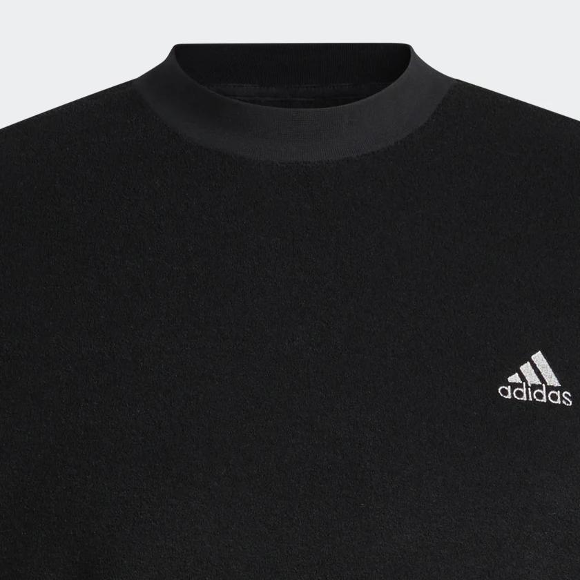 adidas Однотонная толстовка с круглым вырезом и длинными рукавами, мужские топы, черный цвет HN4551