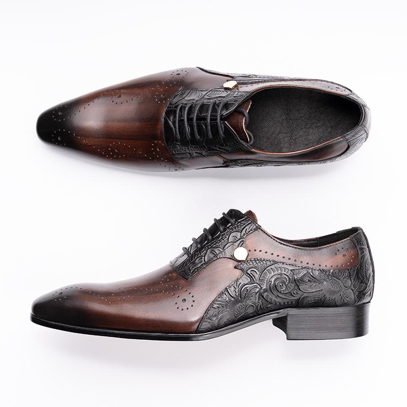 Fashion Luxury Men Shoes For Business Party Formal Office High Grade Elegant Italian Genuine Leather Oxford Designer Best Gift Choice