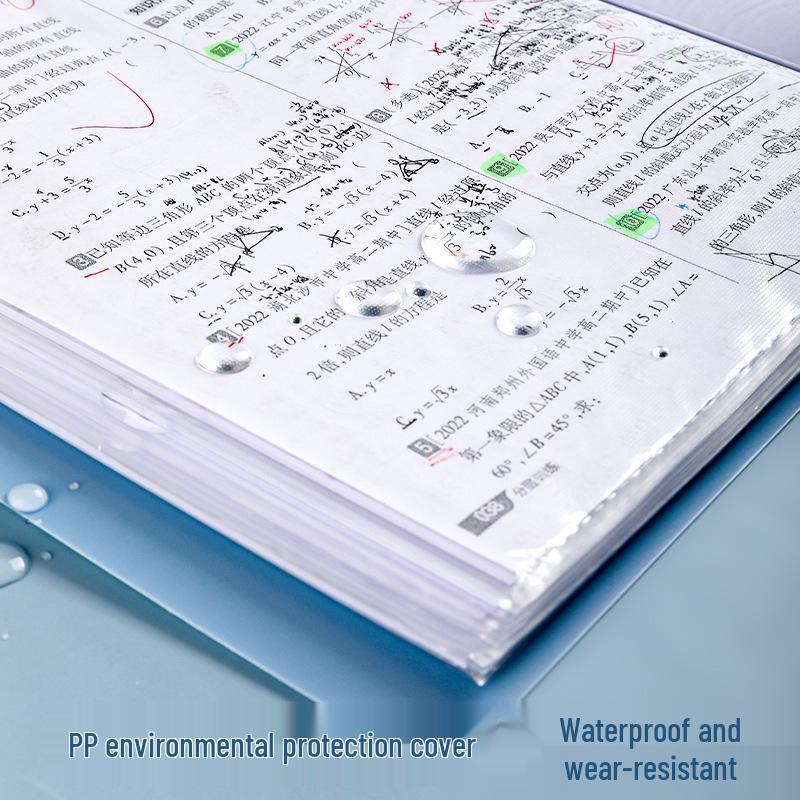 Large Capacity Transparent Snap Fastener Document Folder & Test Paper Storage Binder