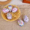 Easter Egg Pendant Diy Woven Basket Painted Egg Decoration Resurrection Egg Flower Basket Prop Ornament