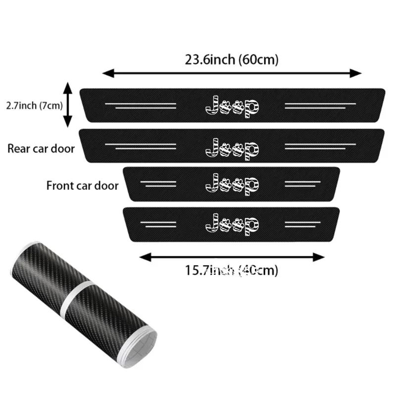 FJN1 Наклейки на порог двери багажника автомобиля с логотипом Jeep Commander Wrangler Grand Cherokee Compass Renegade JK Patriot Декор