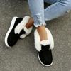 New Ladies Slip On Comfortable Ankle Boots Women Winter Warm Plush Fur Snow Boots Suede Shoes Female Footwear Botas Femininas