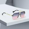 2025 New In Sunglasses for Women  Modern Fashion Transparent Frame Gradient Yellow Pink Lens Square Glasses Gift for Friend