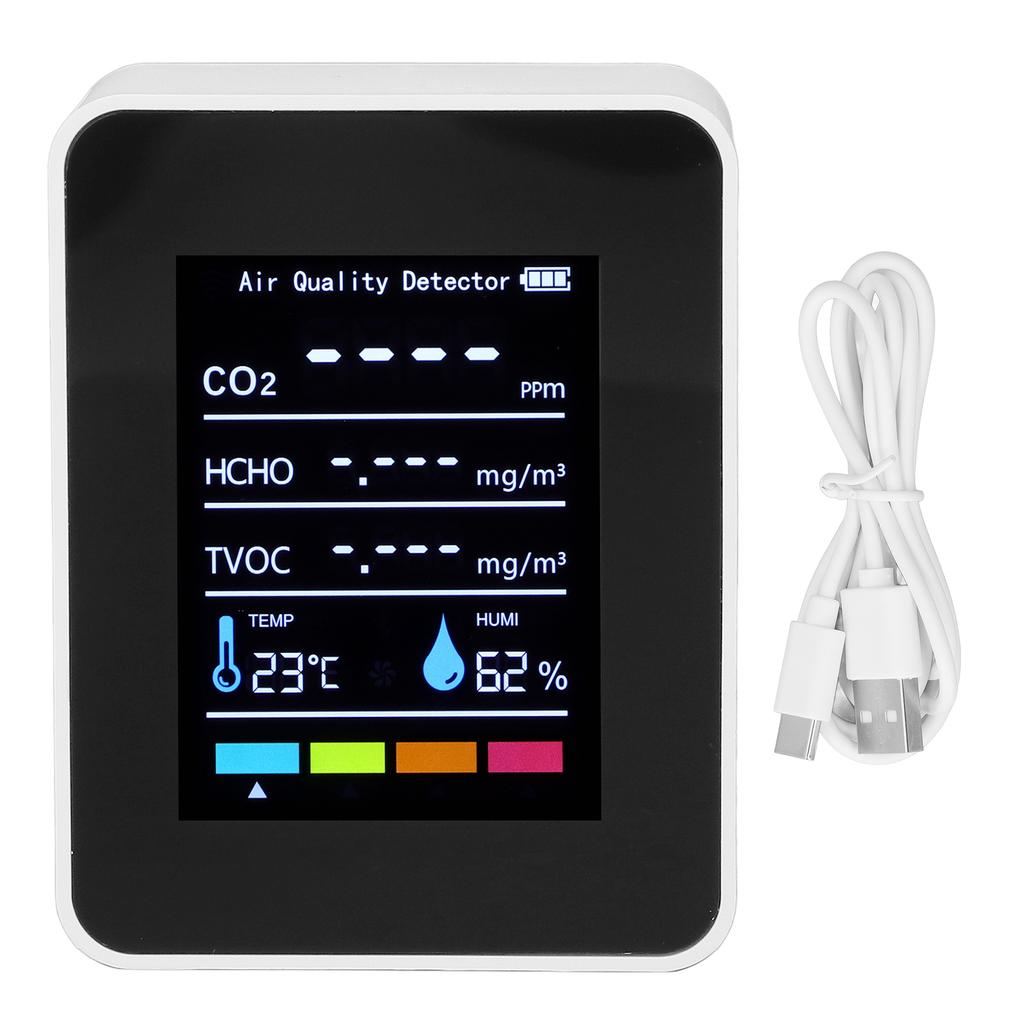 Air Quality Monitor White Semiconductor High Resolution Adjustable Brightness CO2 Detection Sensor