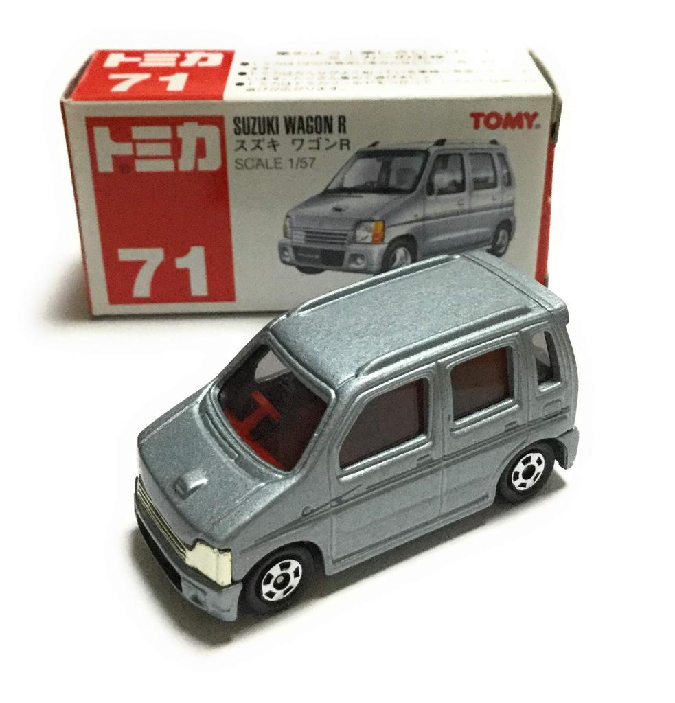 Tomica Red Box 71 First Generation Suzuki Wagon R Silver Red TOMY Logo 1/57