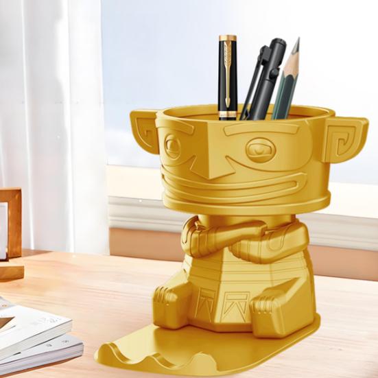 Подставка для карандашей Настольный органайзер Большая вместимость Креативная форма Многофункциональный Забавный держатель для кистей для макияжа Подставка для мобильного телефона