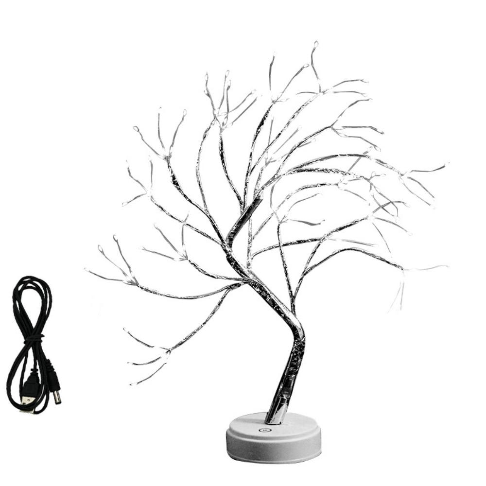USB Powered Bonsai Tree Night Light Artificial Atmosphere Light Pearl Tree Lamp Bedside Office