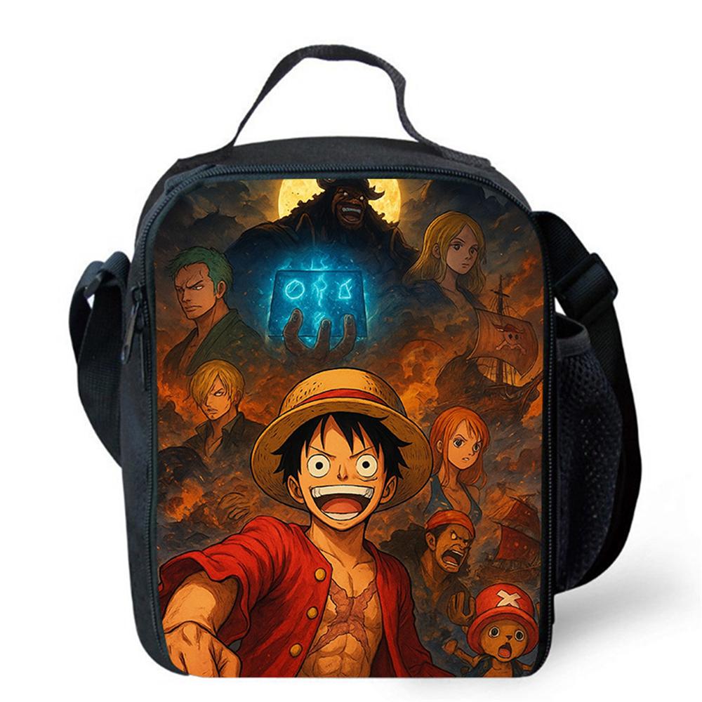 One Piece Термо-ланч-бокс Мультяшный Термосумка для обеда Легкая Портативная Сумка-холодильник Для Мальчиков Девочек Школы Пикника Поездки в Лагерь