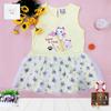 Newborn Girlss Infant Clothing Pure Cotton Spring Autumn Summer Vest Skirt Cat Print Lace Mesh Dress Kidswear Aapparel