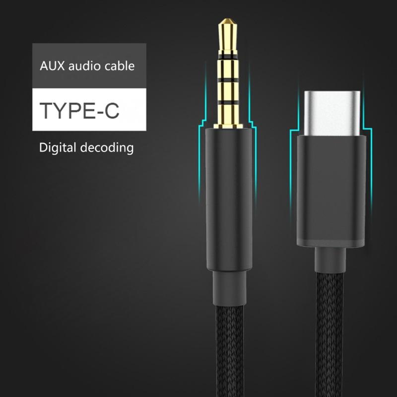 Кабель USB Type-C на 3,5 мм для аудио, шнур USB C на 3,5 мм для высококачественного звука в автомобиле и наушниках, поддержка шумоподавления