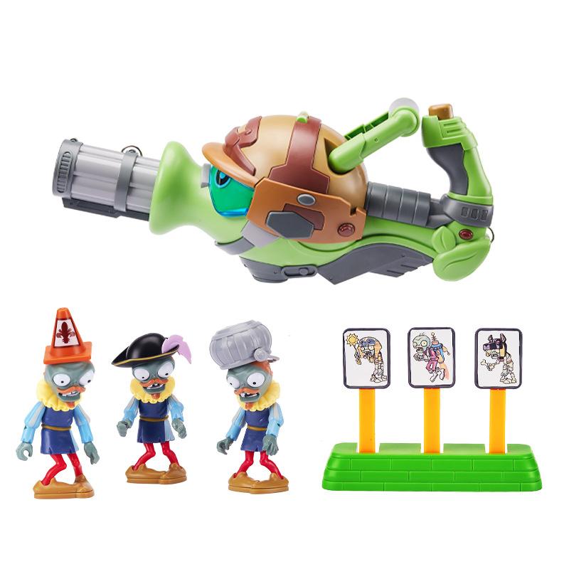 Plants vs. Zombies 2 Large Pea Gatling Soft Shooting Pneumatic Cannon Pea Shooter Sling Pea Peashooter Soft Bullets Toys Gifts