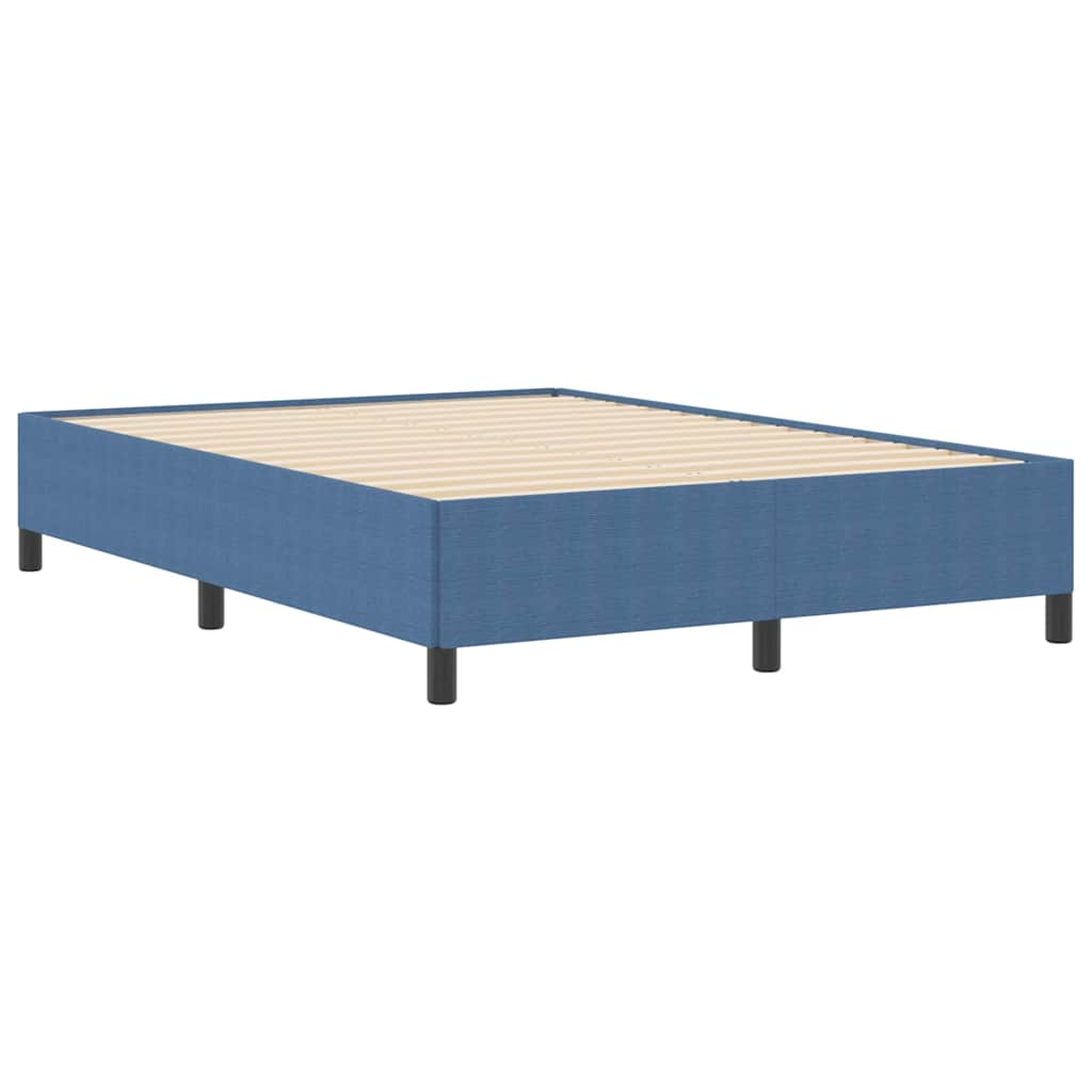 Blue Box Spring Bed 140 x 190 cm Cord Fabric