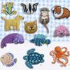 15pcs Ocean Fish DIY Iron on Patches Cat Dog Embroidered Cloth Stickers Sewing Supplies  on Clothes