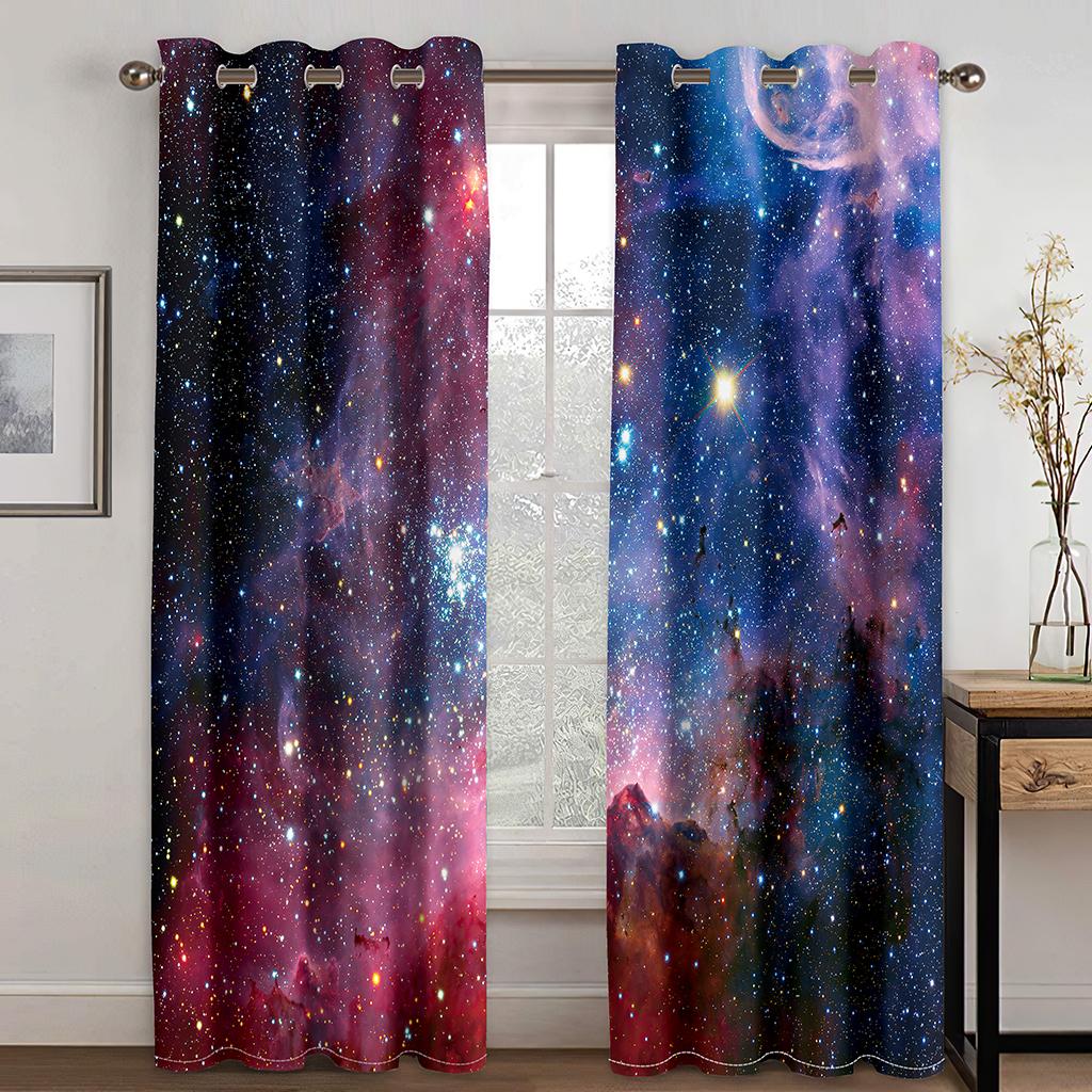 Cosmic Galaxy Printing Star Curtain Living Room Bedroom Curtain Home Decoration Curtain Adult Children's