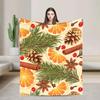 Merry Christmas Blanket  Soft Warm Plush Throw for Home Bed Travel Airplane  Festive Flannel Bedspread Decor