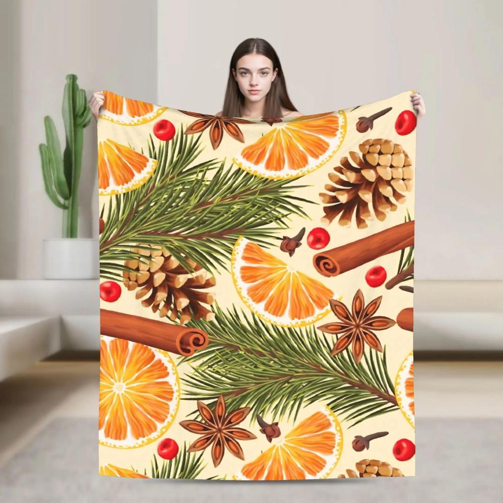 Merry Christmas Blanket Soft Warm Plush Throw for Home Bed Travel Airplane Festive Flannel Bedspread Decor