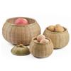 For Home Picnic Wear-resistant Decorative with Lid Wicker Tray Storage Basket Rattan Box