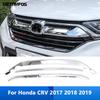 Для Honda CR-V CRV 2017 2018 Углеродное волокно Центральная решетка переднего бампера Накладка-полоска для защиты от дождя Аксессуары для тюнинга автомобиля