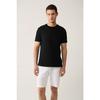 Men's Black T-shirt 100% Cotton Breathable Crew Neck Regular Fit E001000