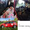 Автомобильные коврики с узором «Цветы» для передних и задних сидений, Премиальный комплект из 4 штук, Цветочные коврики для ног, Универсальные для всех автомобилей, Женские