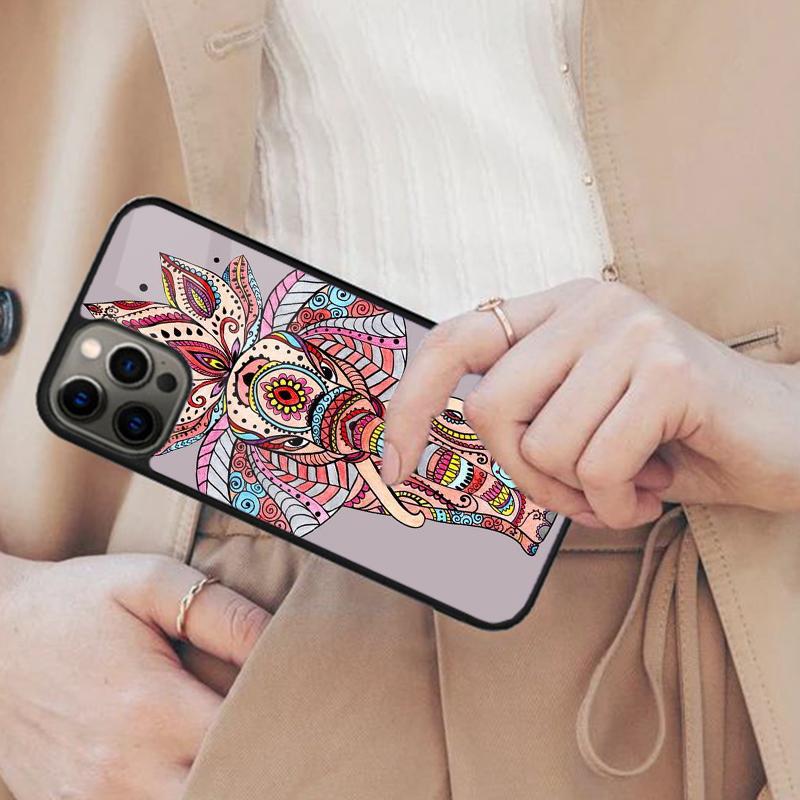 Elephant Mandala Aztec Magnetic Phone Case For APPLE iPhone 17 Air 16 14 13 12 Pro Max 15 Plus Charge With MagSafe Cover