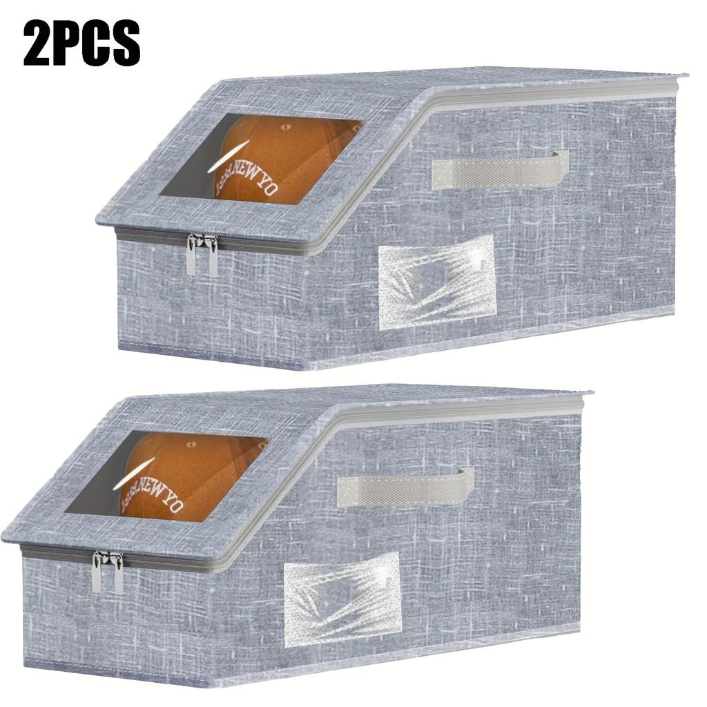 high quality1/2 New Stackable Baseball Cap Storage Box, Hat Organizer, Hat Box, Clothes Storage Box, Hat Rack, Large Capacity, Foldable, Hard