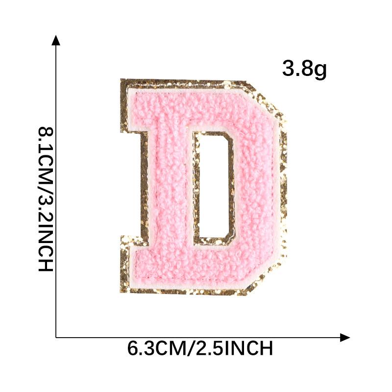 Вышивка Этикетка Полотенце Вышивка Цветная Английская Буква Нашивка Аксессуары для Одежды Золотая Кромка Наклейка Вышивка Шениль Вышивка Тканевая Наклейка