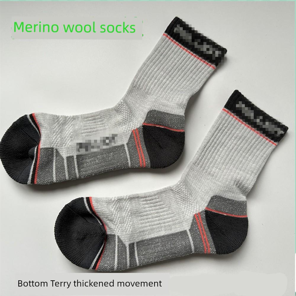 Носки Mernu Wool для активного отдыха и спорта, высокие носки, мужские и женские, впитывающие пот, дышащие, дезодорирующие, фильтрующие, для походов, повседневные носки, с махрой снизу
