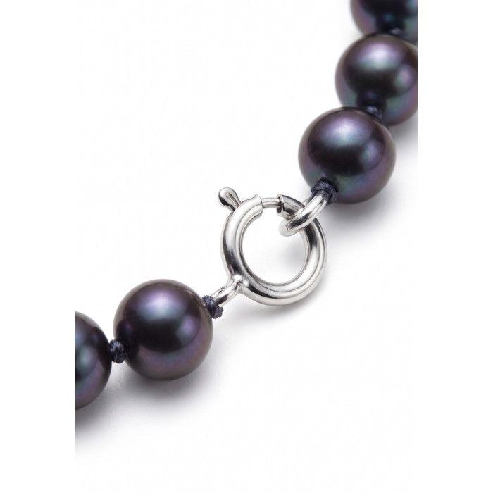 Bracelet - Pearls & Colors - Véritables Perles de Culture d'Eau Douce 4-5 mm - Argent 925 - Noir - Femme