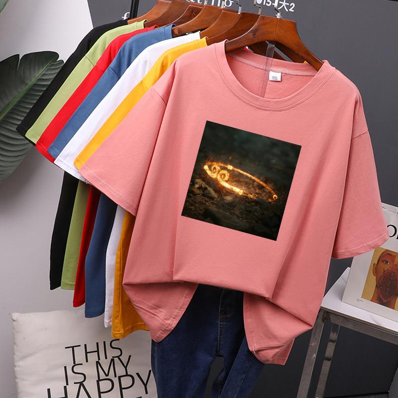 TWINFLAMES Black Myth Wukong Clothes Women Oversized Cotton Tees Summer New Printed T Shirt Soft Female Jumper Top