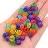 Детские аксессуары для бисероплетения своими руками Акриловые бусины Глянцевые бусины Цветные сплошные цветные бусины с большим отверстием Бусины цвета лука-розового цвета