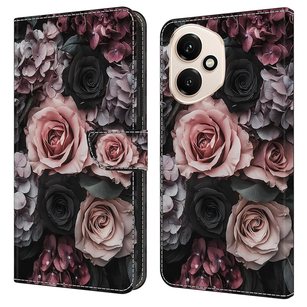 Для Honor 400 5G (Глобальный) Кожаный чехол с принтом, кошелек-подставка, откидная крышка для телефона