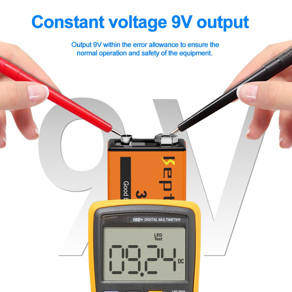 KEPTU 9V 300mAh долговечные аккумуляторные батареи для беспроводных микрофонов, гитар и дымовых извещателей