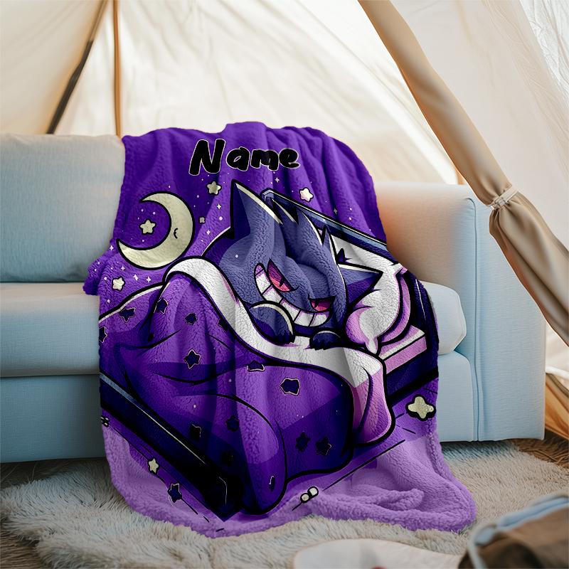 Personalized Custom Name Blanket - Pokémon Print Design,Blanket for Sofa,Bed,Travel,Camping - Soft and Warm, Great Gift