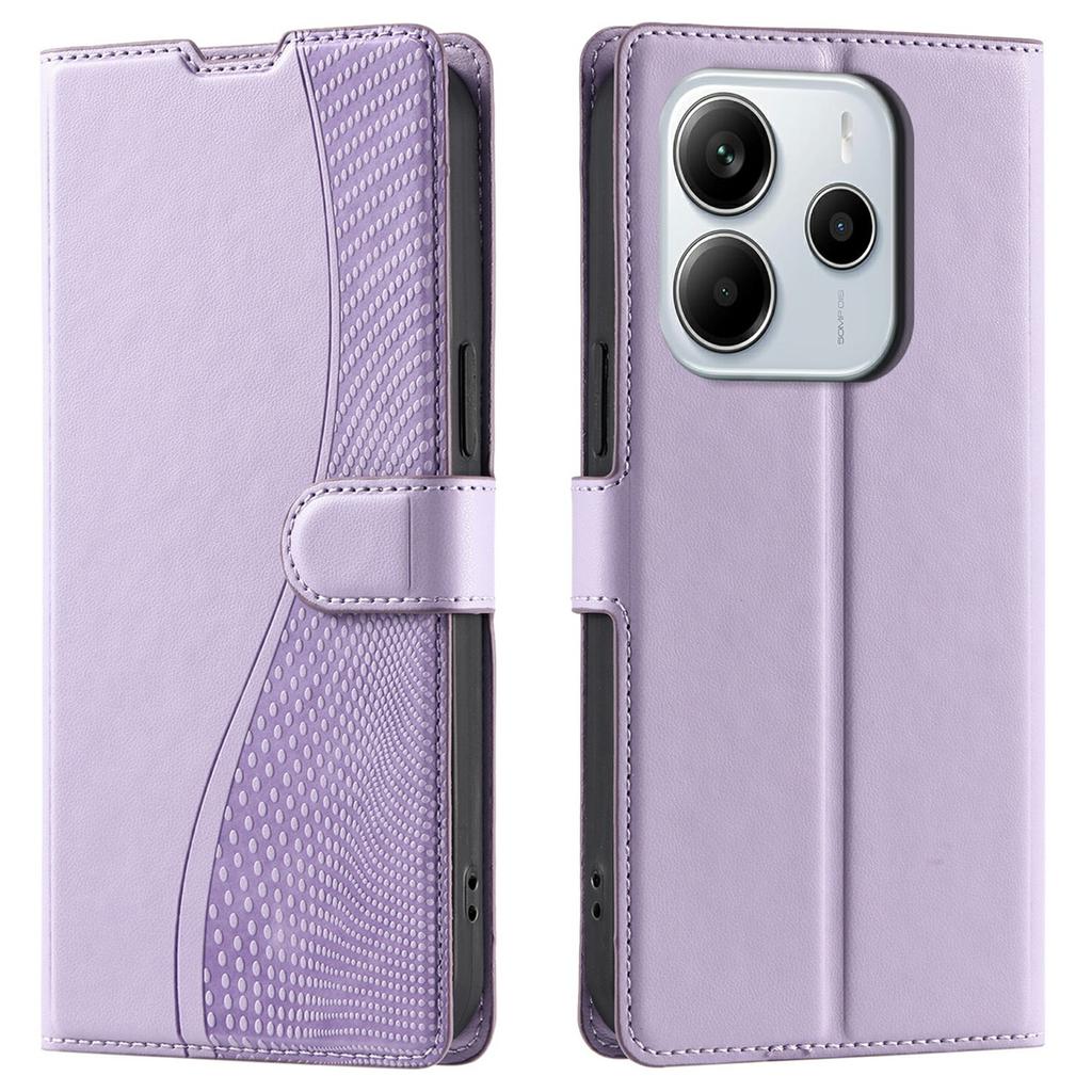 Для Xiaomi Redmi Note 14 4G (163,25 мм) Чехол Точки Тисненая ПУ Кожа Флип Чехол для Телефона со Слотом для Карт,Ремешок