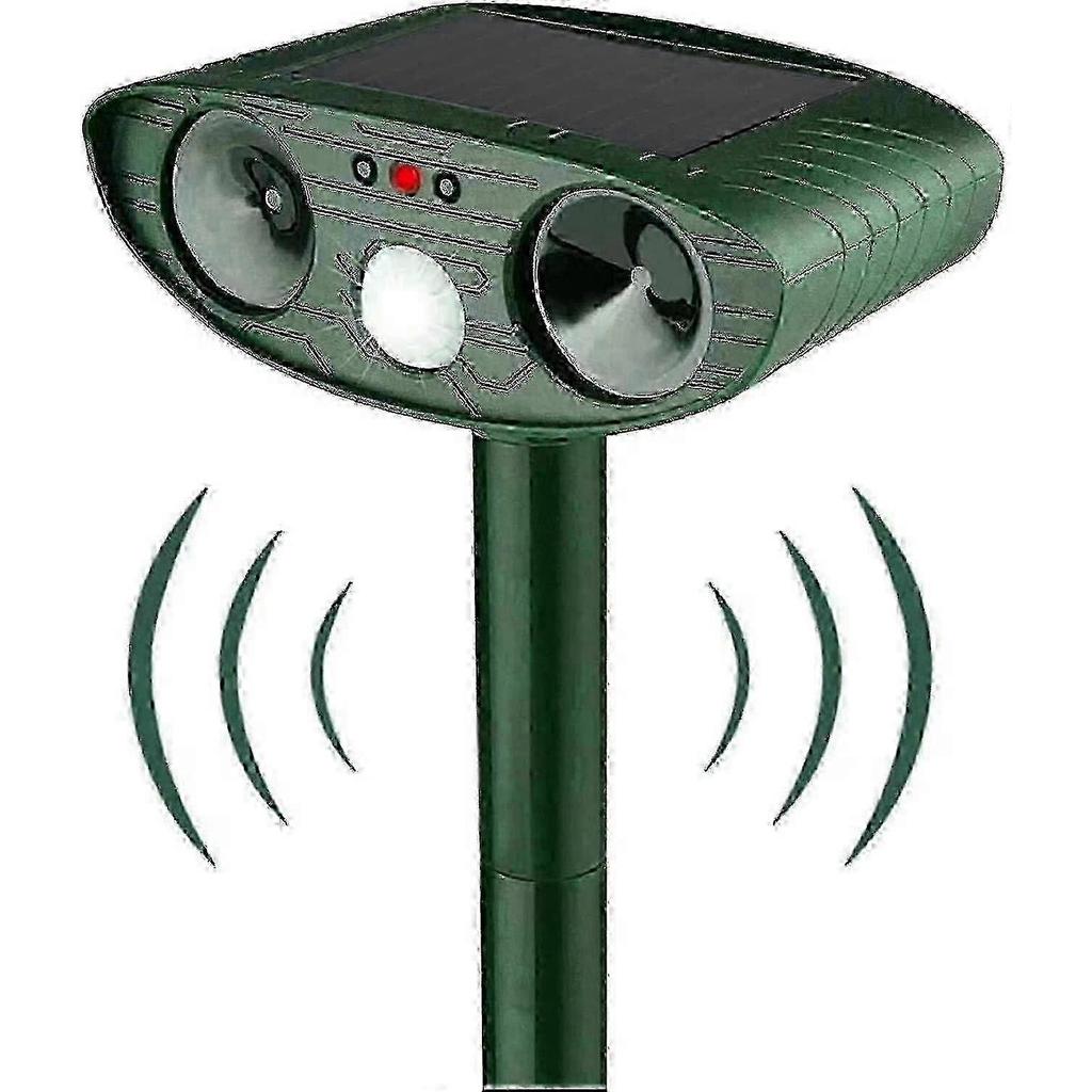 Ultrasonic cat deterrent solar powered outdoor