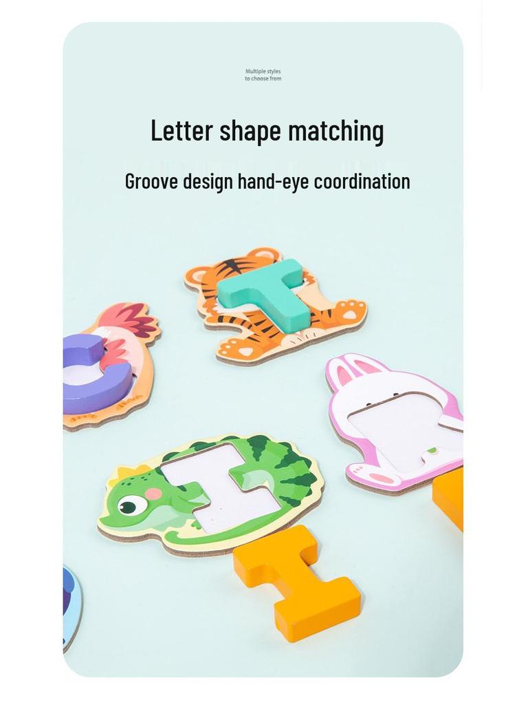 Монтессори Деревянные блоки для сопоставления букв алфавита: Развивающие игрушки-пазлы для детей в возрасте 2-6 лет.