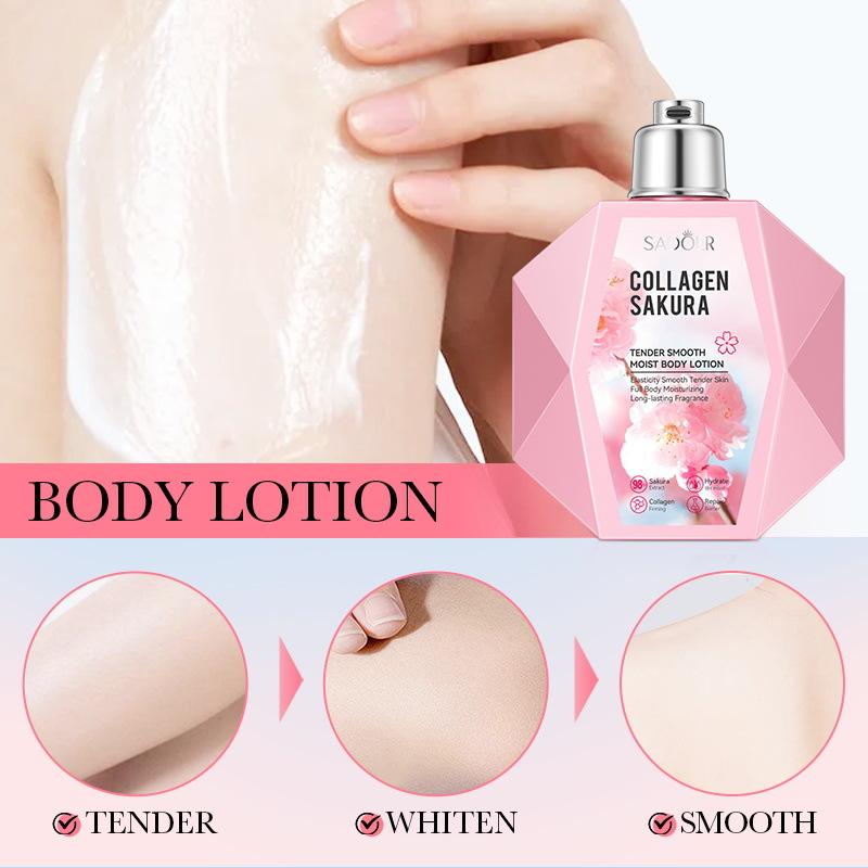Лосьон для тела «Сакура» 300 мл SADOER Collagen Smooth Moisturizer
