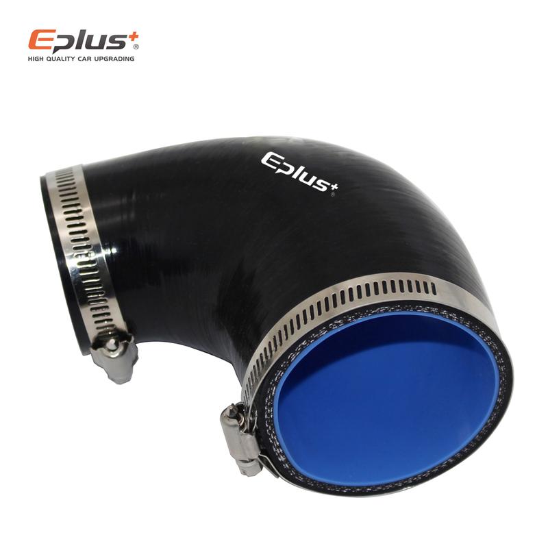 EPLUS Universal Silicone Tubing Hose 90Degrees Big To Small Connector Reducer Car Intercooler Turbo Intake Pipe Silica Gel Black